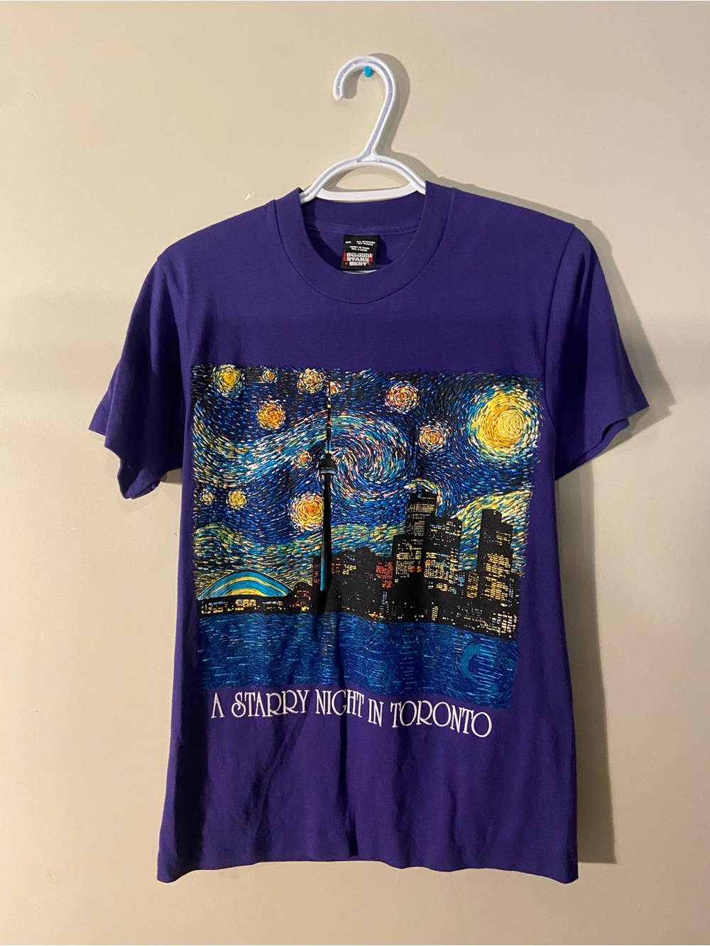 Screen Stars Purple Men’s 'Starry Night in Toronto' Graphic Tee